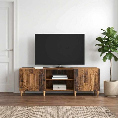vidaXL Mueble de TV 150 x 31 x 50 cm Madera envejecida (1/5)