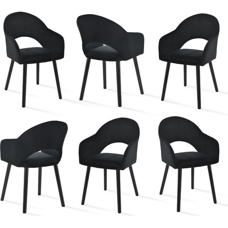 Goeurvant Sillas de comedor cómodas con respaldo en forma de media luna y reposabrazos ergonómicos, La combinación perfecta de soporte y estilo - Juego de 6 - Beige (1/5)