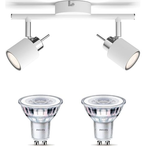 Philips Meranti Spot en saillie à 2 points lumineux GU10 (Blanc) - Philips LED GU10 50W Scene Switch (1/5)