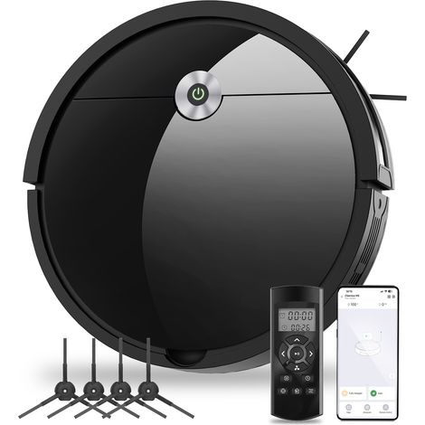 VACTIDY Cleanova W6-Aspirateur Robot-3000Pa-300ML-140 min Autonomie-Surface Couverte 140㎡-Recharge Automatique-Connecté Alexa/Google Home/IFTTT