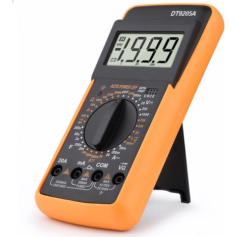 Tester Multimetro Digitale Misuratore con Puntali Misuratore Corrente DT9205A