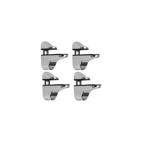 Support D'étagère en Verre Réglable, 4 Pcs Support D'étagère en Verre, Pince en Verre à Fixation Murale, Support pour Étagères en Verre, pour Tablette Verre
