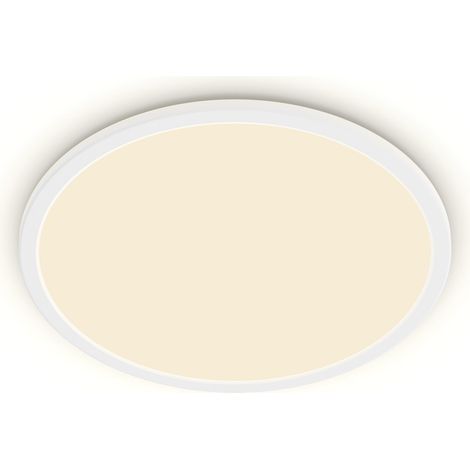 Philips Plafonnier LED Superslim, SceneSwitch 3 réglages d'intensité, 18W, rond, Blanc, 3x30x30 2700K, 1500 lumen, IP44 (1/6)