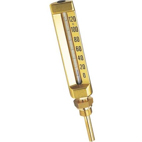 Thermomètre droit boîtier aluminium pour Chauffage 0-120°C L=100
