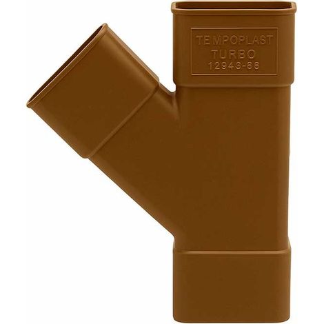 Té 45º Cuadrada 70x70 Canalón EUME Blanca PVC - Ferroplast  Color: Marrón