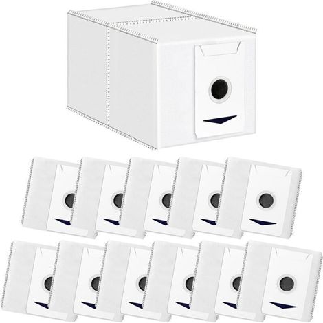 Lot de 12 sacs à poussière pour Ecovacs Deebot T30 Pro Omni, T30 Omni aspirateur robot - Grande capacité de 3 l (1/4)