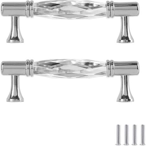 2 pièces poignées de tiroir en cristal verre armoire de porte de placard cuisine poignee de meuble boutons de portes armoire tiroirs 128mm