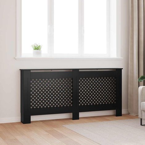 Cache-radiateur noir 172x19x81,5 cm MDF