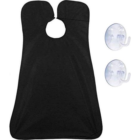 Delantal para barba, recolector de vello facial, paño de aseo impermeable y antiadherente, recolector de vello facial para afeitar y recortar, con 2 ventosas, 115 x 75 cm. (1/5)
