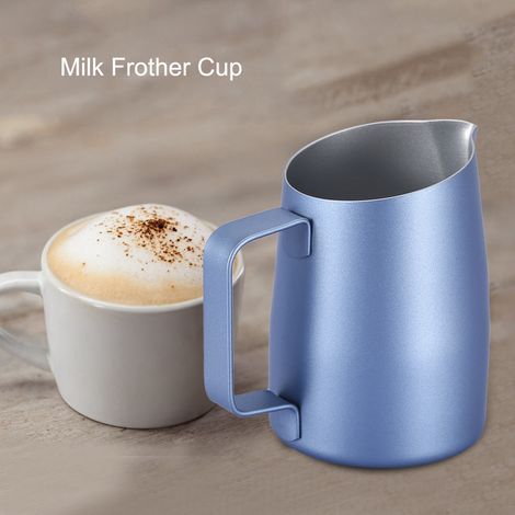 Langlebiger Milchaufschäumer und Kaffeebecher aus Edelstahl für Küche, Hotel, Party (Blau) (1/5)
