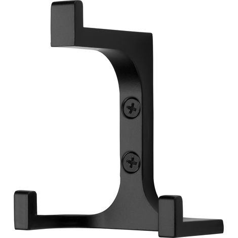 Garderobenhaken QUADRATO Höhe 81 mm x Breite 70 mm schwarz matt aus Zinkdruckguss