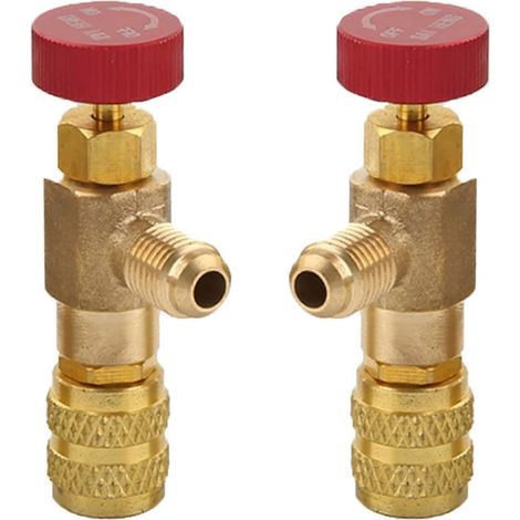 Adaptateur pour vanne de sécurité de liquide (lot de 2), R410A/R22, vanne de régulation de réfrigérant, vanne de refroidissement de climatisation (1/5)