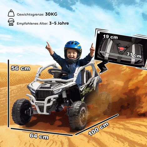 Véhicule tout-terrain électrique 12 V pour enfants, avec télécommande, lumières LED, musique et klaxon, pour les enfants de 3 à 8 ans, gris. (1/5)