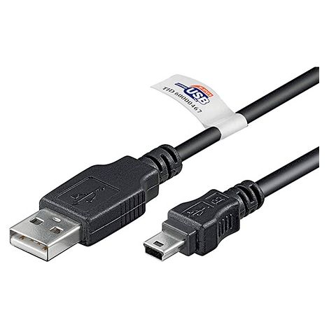 USB MINI-B 5 pin 300 Cert 3m cable USB Mini-USB B USB A Negro (1/3)
