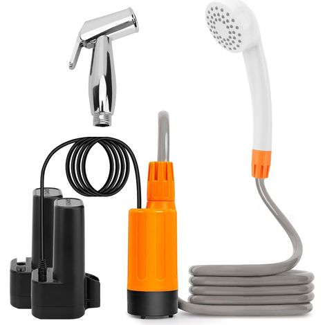 Douche de Camping Portable, Pompe de Douche de Camping, Pompe à Eau de Seau dans Une Pomme de Douche Stable et Douce, pour Le Camping,Voyage,extérieur (1/5)
