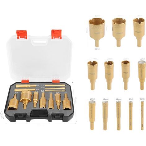 Set di 12 seghe a tazza – Per mattoni, legno duro e plastiche rinforzate – Diametro max 35 mm – Lunghezza 10 mm - LAVAGES (1/2)