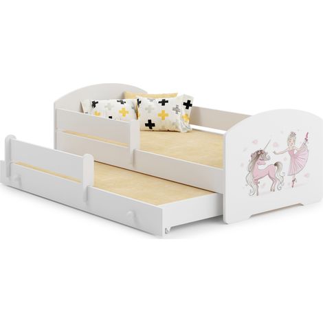 Letto matrimoniale LUK 160x80 Ragazza con unicorno