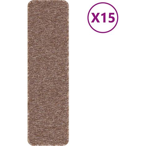 Maison Exclusive - Tapis Antidérapants pour Escaliers 15 pc 75 x 20 cm Marron PP (1/5)