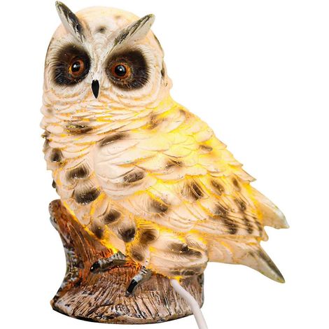 Veilleuse hibou en résine à lumière chaude apaisante, 13 x 10,5 x 8 cm, pour chambre d'enfant, avec une décoration adorable et un design unique. (1/5)
