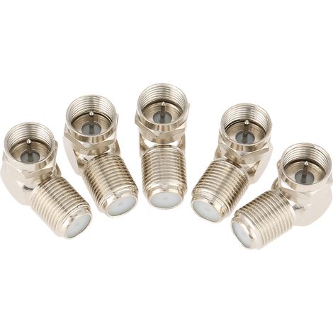 Ensemble de 5 adaptateurs de câble coudés de type mâle vers femelle de type F pour antenne TV