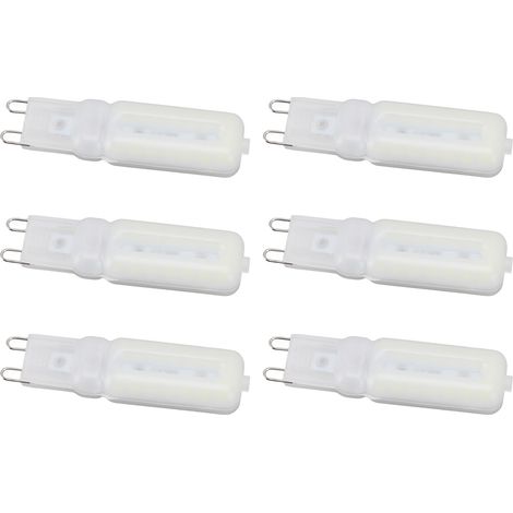 Ampoules G9 à intensité variable avec protection oculaire, 32 LED, 7 W, pour lustre ou plafonnier (lot de 6), lumière chaude, 220 V (1/5)