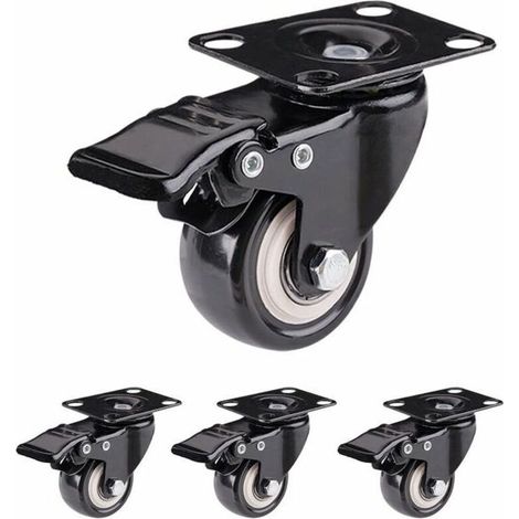 Schwerlast-Lenkrollen mit Bremse, 50 mm Durchmesser, ideal für die Handhabung von Möbeln und den industriellen Transport.