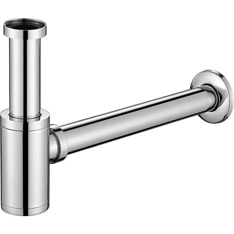 SIFONE UNIVERSALE TONDO PER LAVABO BAGNO IN METALLO CROMATO LUCIDO (1/5)