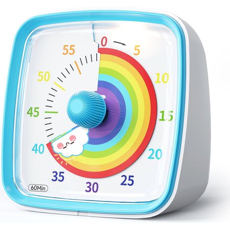 Timer con Regenboogpatroon - Timer - Timer orario - Settimana di cottura - Settimana - Timer con lampada notturna - Timer visivo di 60 minuti - Timer orologio vuoto - Blu (1/5)