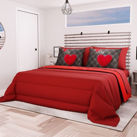 Couette, Edredon, Bordeaux, Couette 170x260, Couette 1 Personne, Couette Lit Simple, Couette Hiver, Couette Double Face, 100% Made in Italy (1/5)