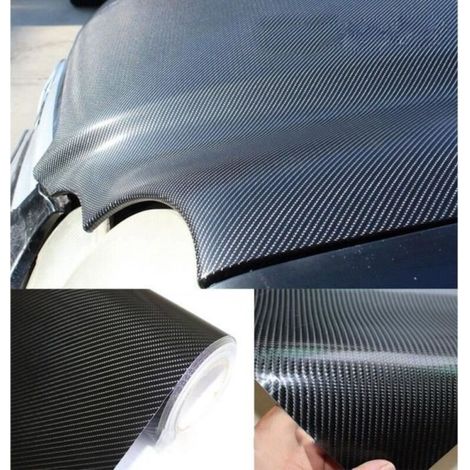 Getek Carbone 4D Film Vinyle Sticker Noir 15250cm (1/4)
