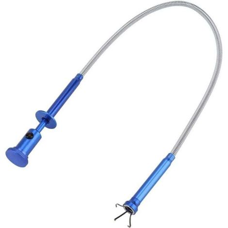 Strumento di raccolta multifunzione flessibile con quattro artigli (magnete + 4 artigli + luce LED), lungo strumento magnetico a molla per raccogliere detriti e pulire le fognature, AA-Crezuo