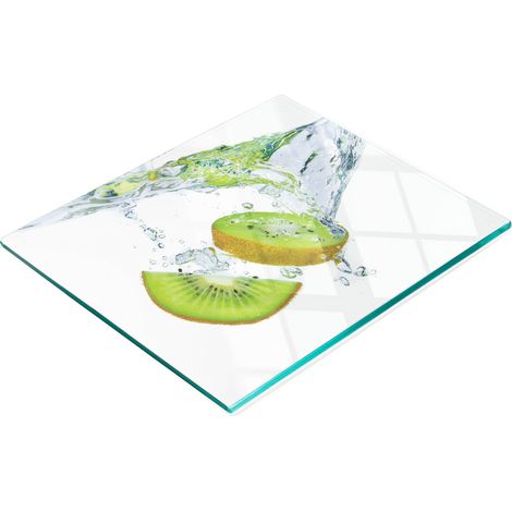 Tabla de cocina decorativa multifuncional de vidrio Kiwi Water 60x52 cm (1/5)