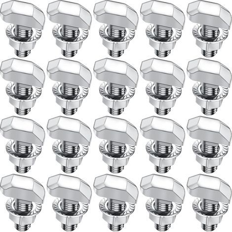 Lot de 20 vis à tête marteau M6 x 16 en acier inoxydable - Avec écrous à tête marteau - Écrous à bride - Vis à double filetage M6 pour rails de montage solaires PV, serre et photovoltaïque (1/5)