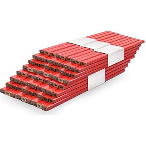 72Pcs 175mm Crayon de charpentier rouge Crayon de charpentier octogonal à mine dure plomb crayon de charpentier outil de marquage Crayon de charpentier octogonale Marquage Crayon Outil (1/5)