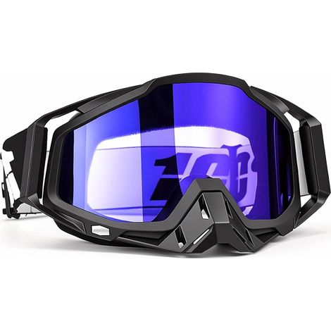 Lunette Moto Cross Masque Moto Cross Lunettes Moto Tout Terrain Lunettes Moto Coupe Vent Motocross Goggles pour VTT, Casques Ouverts (1/5)