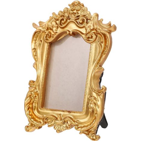 Cadre photo vertical sculpté de style rétro européen en relief-13.50X9.00X1.50CM-Golden (1/4)