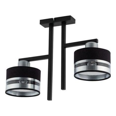 Plafoniera moderna doppia Pro 2xE27 nero/argento Sigma