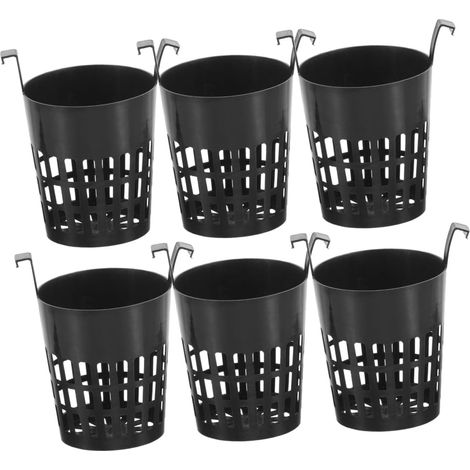 LALAFINA Lot de 6 paniers hydroponiques en plastique noir pour petites plantes (1/5)
