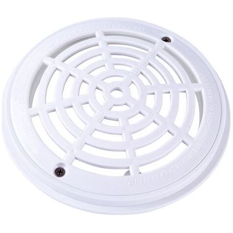 Grille de drainage de piscine à fond rond - 18 x 20,3 cm - Blanc (1/4)
