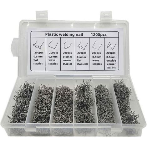 Clous de Soudage en Plastique Thermofusibles, Clous de Rparation en Plastique pour Pare-chocs de Voiture avec Bote Adquate pour Agrafes Chaudes Autres pièce de rechange pour voiture (1/5)