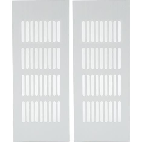 Grille d'aération en alliage d'aluminium à Dissipation thermique, couvercle de Ventilation rectangulaire argenté pour armoire, placard, camping-car, camping-car, 80x200mm/3.14x7.87in