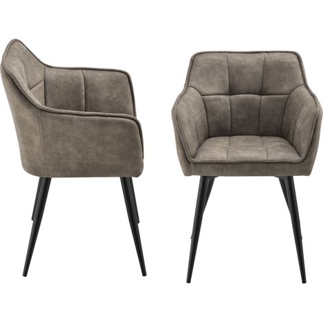 Esszimmerstuhl 2er Set Birmingham Taupe [en.casa]