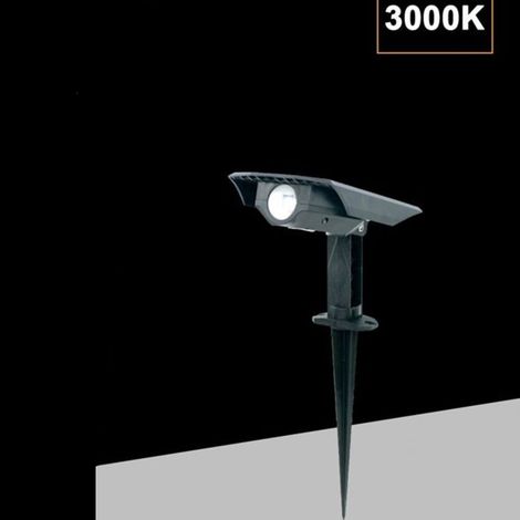 TRADE SHOP - Faretto Solare Led Da Giardino A Picchetto Da Terra Ip65 Luce Calda 3000k Rgb Sw1121 - -Bianco Caldo - (1/5)