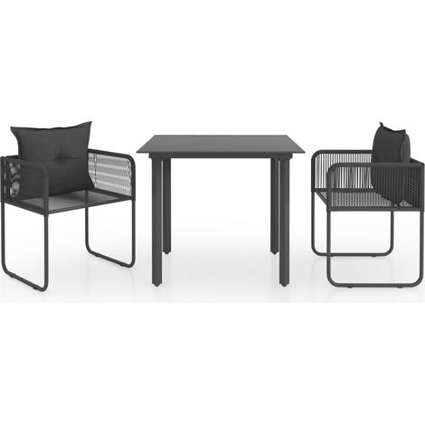 Maison Exclusive - Set da Pranzo da Giardino 3 pz in Rattan PVC Nero