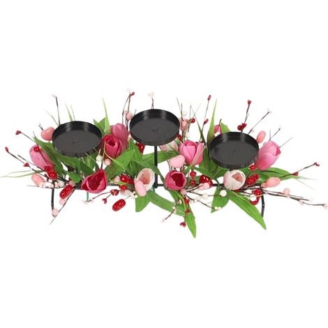 Support Pour Bougies - 3 Niveaux - Cadre Métallique Noir - Hauteur 45 À 50 Cm - Pour Décoration De Table De Fêtes Et Saisonnier - 1 Pièce (1/5)