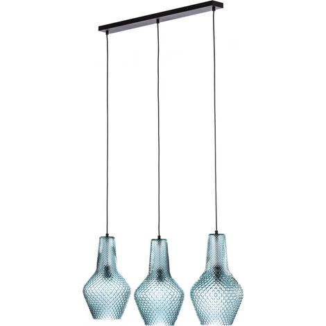 Lindby Lámpara colgante 'Drakar' en Azul de Vidrio