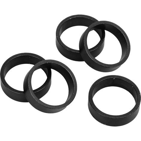 Satz mit 5 10-mm-Lenkscheiben, glänzende Oberfläche, langlebig, für Mountainbike-Vorderradgabeln, schwarz. (1/5)