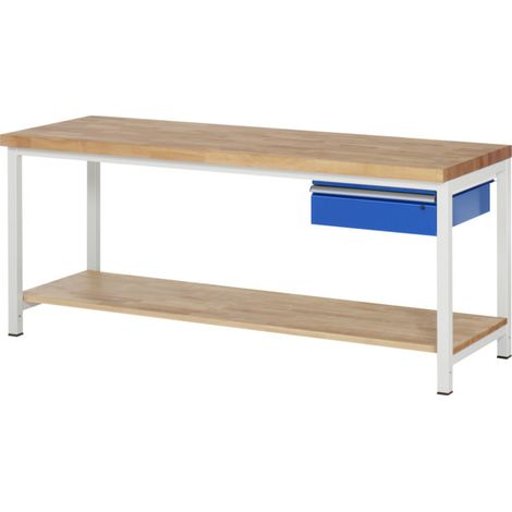 Établi Rau modèle 8001 avec tablette LxPxH 2000x700x840mm