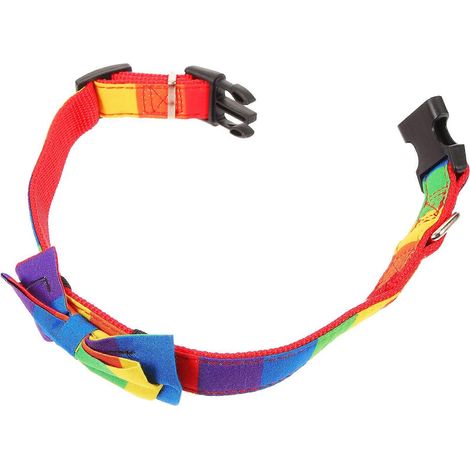 Collar para perro arcoíris pequeño ajustable para mascotas, 3 piezas, collares decorativos de tela (1/5)
