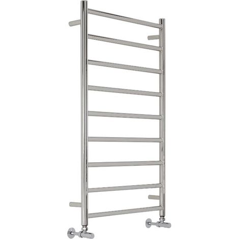 Milano Esk Chrome Flat Stainless Steel Ladder Style Heated Towel Rail Radiator - 1000mm x 600mm (1/5)